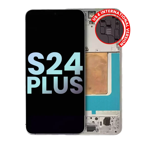 Samsung Galaxy S24 Plus İle Uyumlu 5G - (Servis Paketi) (Mermer Grisi) Çerçeveli ekran Orijinal Ekranı