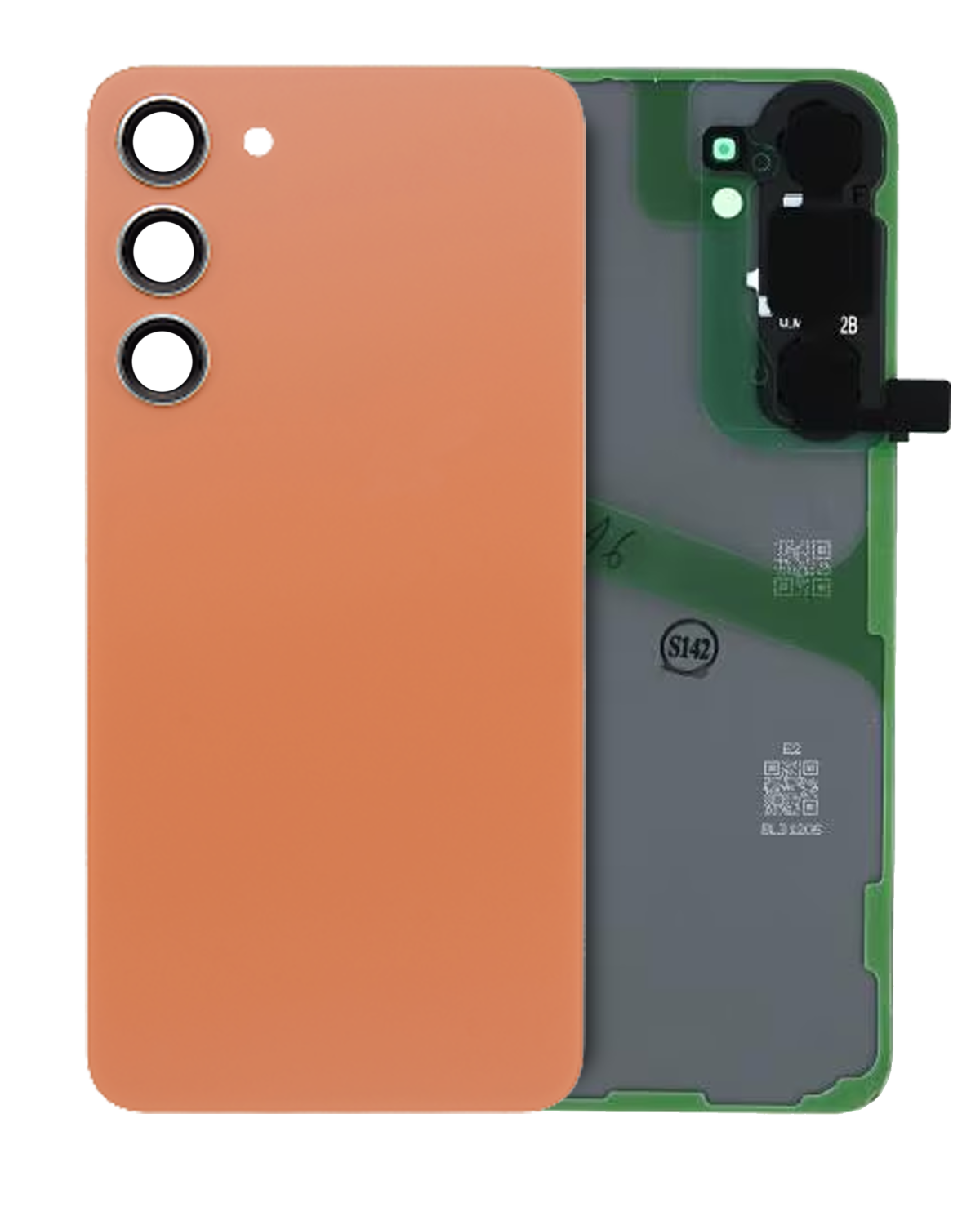 Samsung Galaxy S24 Plus İle Uyumlu Arka Kapak Camı Kamera Lensiyle (Servis Paketi) (Kumtaşı Turuncusu)