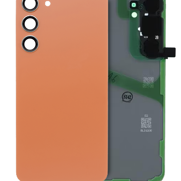Samsung Galaxy S24 Plus İle Uyumlu Arka Kapak Camı Kamera Lensiyle (Servis Paketi) (Kumtaşı Turuncusu)