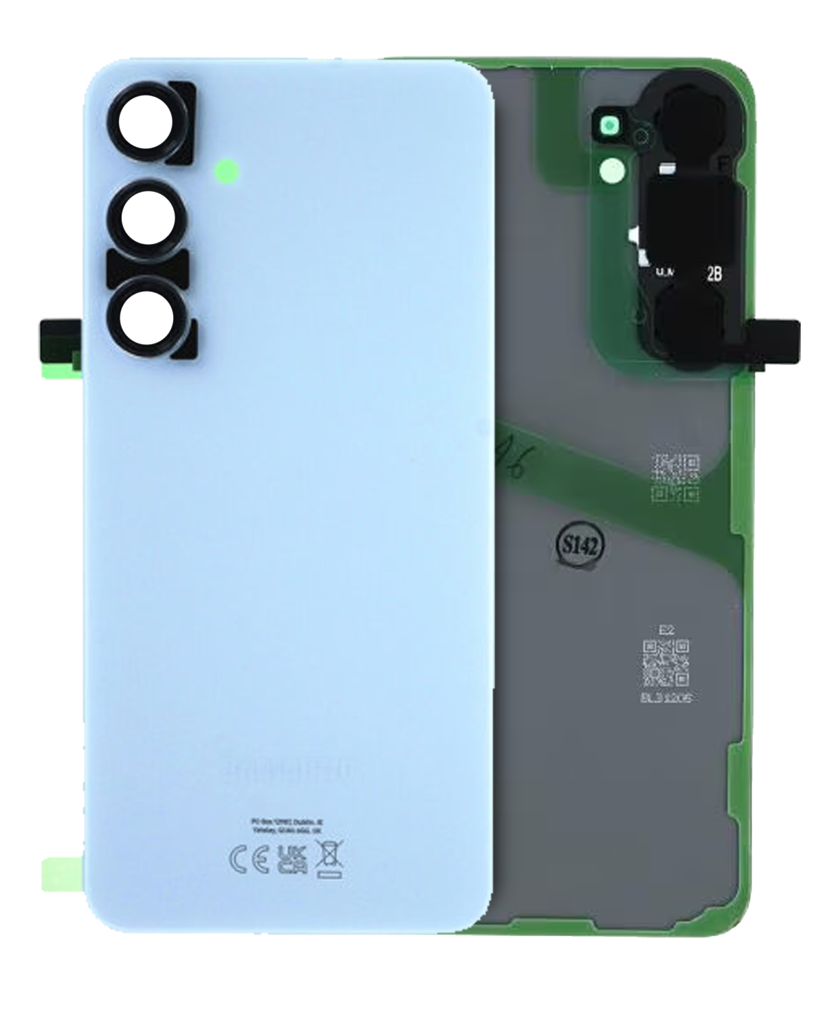 Samsung Galaxy S24 Plus İle Uyumlu Arka Kapak Camı Kamera Lensiyle (Servis Paketi) (Safir Mavisi)