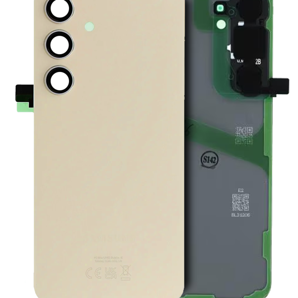 Samsung Galaxy S24 Plus İle Uyumlu Arka Kapak Camı Kamera Lensiyle Uyumlu (Servis Paketi) (Amber Sarısı)