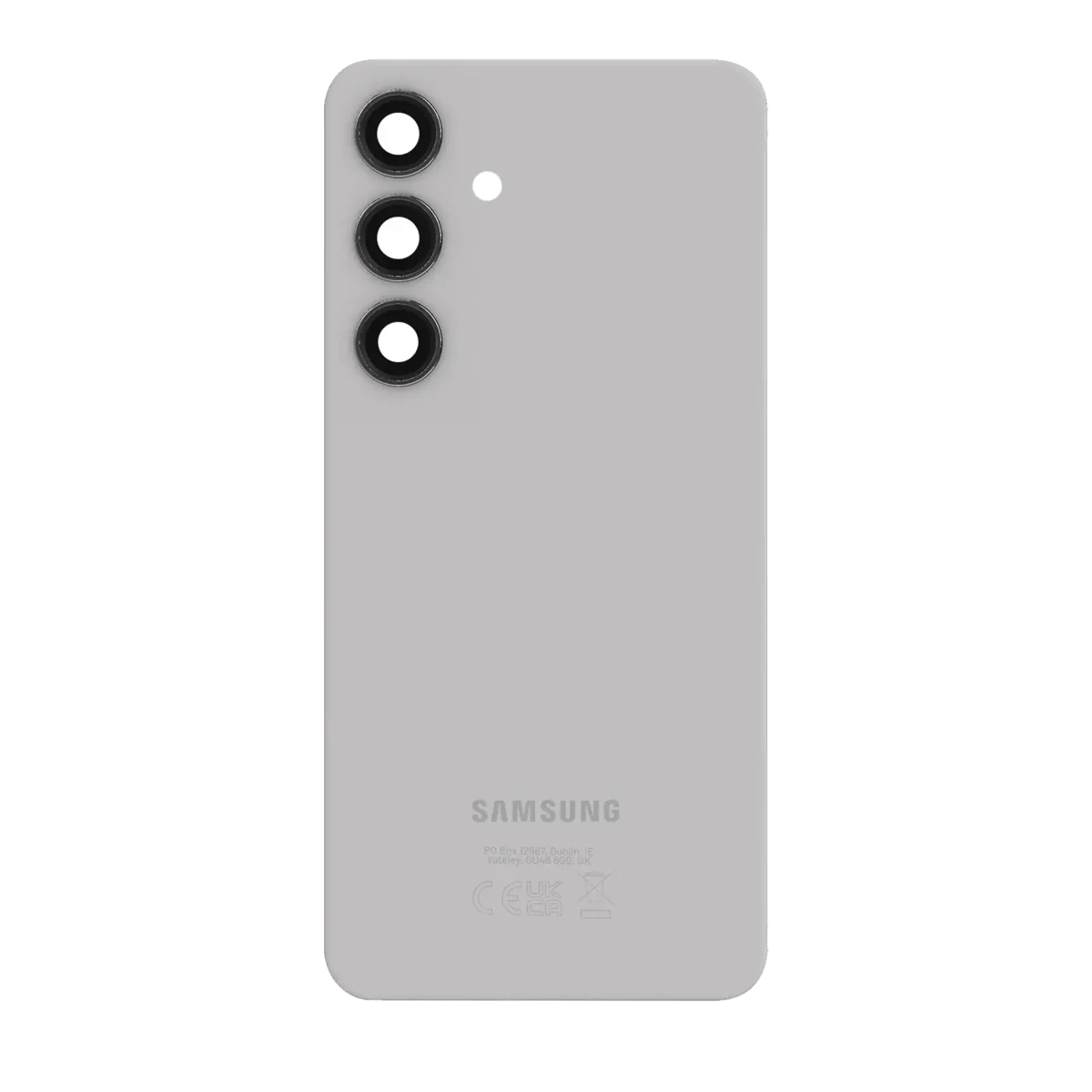 Samsung Galaxy S24 Plus İle Uyumlu Arka Kapak Camı Kamera Lensiyle Uyumlu (Servis Paketi) (Mermer Gri) - Görsel 3