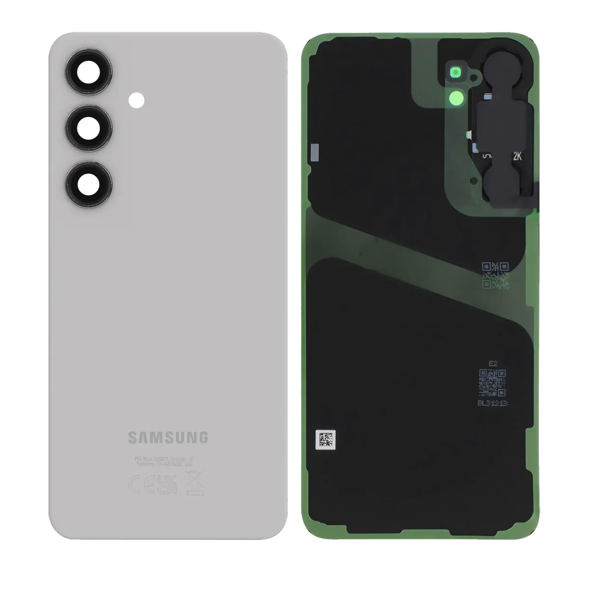 Samsung Galaxy S24 Plus İle Uyumlu Arka Kapak Camı Kamera Lensiyle Uyumlu (Servis Paketi) (Mermer Gri) - Görsel 5