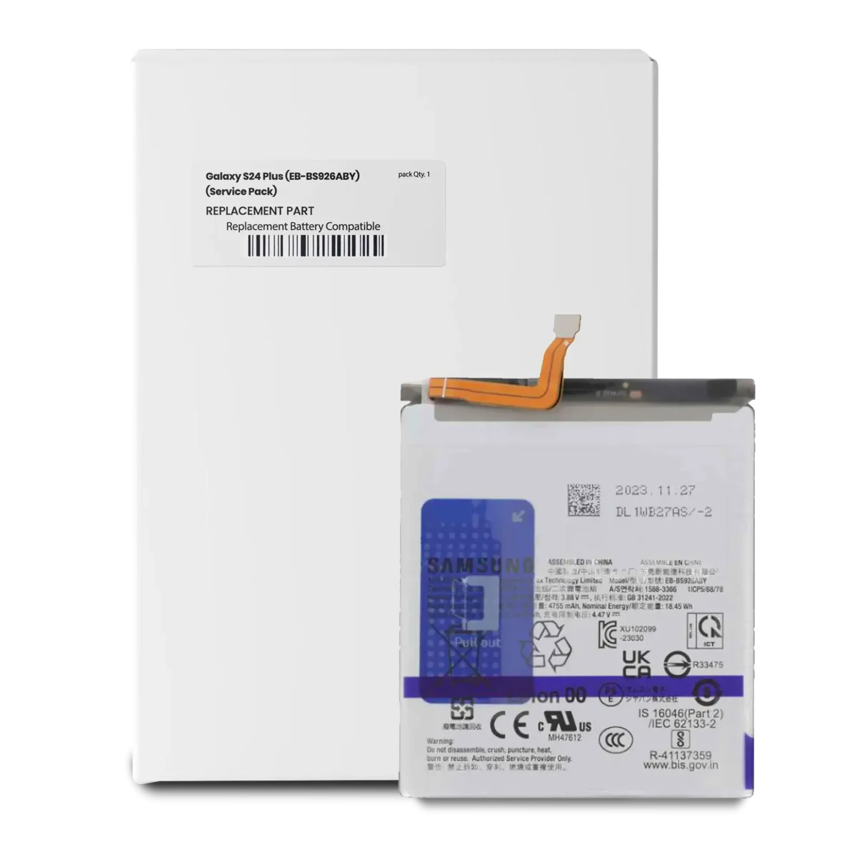 Samsung Galaxy S24 Plus İle Uyumlu Batarya Pil (EB-BS926ABY) (Servis Paketi)