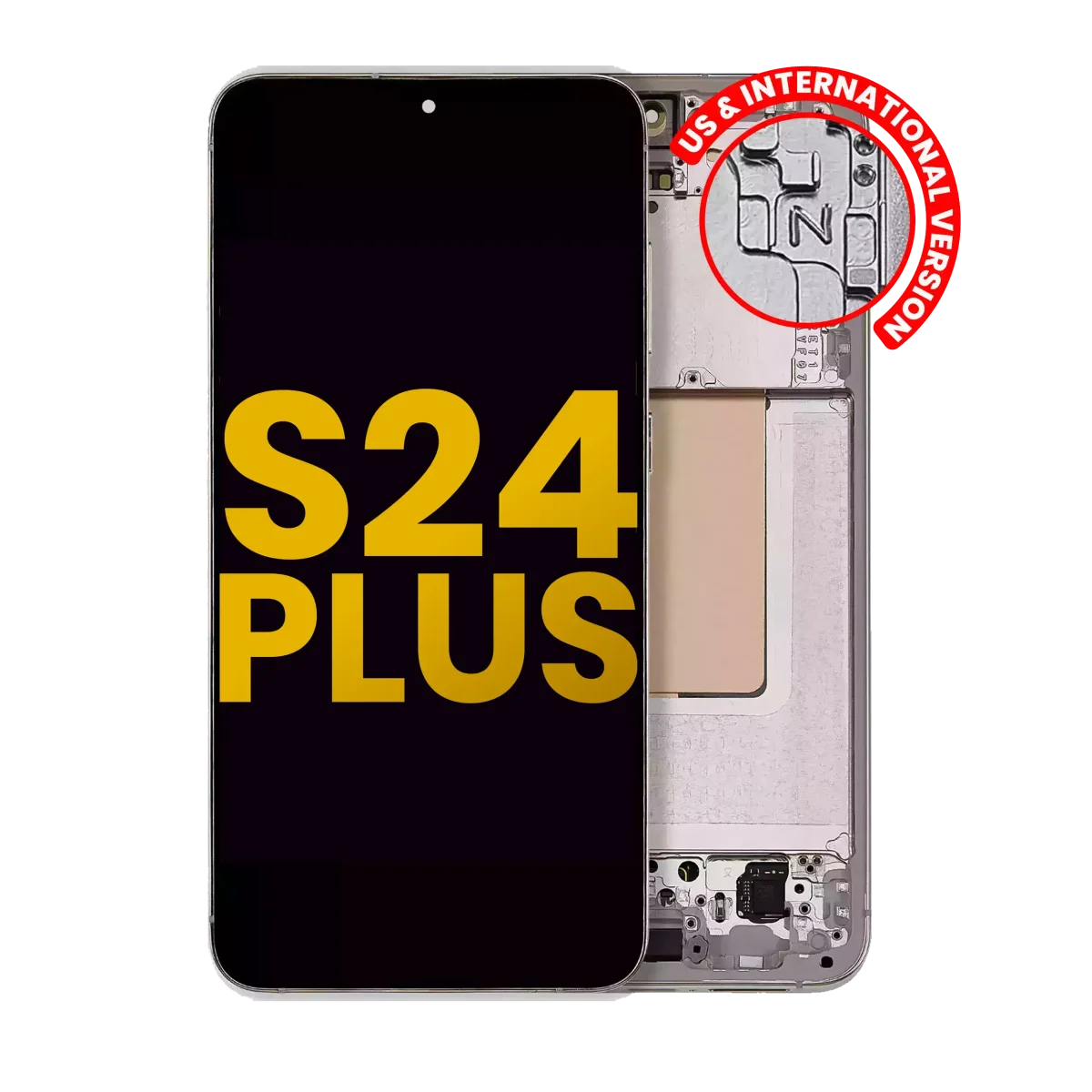 Samsung Galaxy S24 Plus İle Uyumlu İçin Çerçeveli ekran 5G - Orijinal (Amber Sarısı)  Orijinal Ekranı