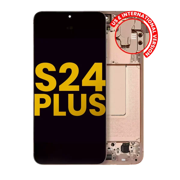 Samsung Galaxy S24 Plus İle Uyumlu İçin Çerçeveli ekran 5G - Orijinal (Kumtaşı Turuncusu)  Orijinal Ekranı