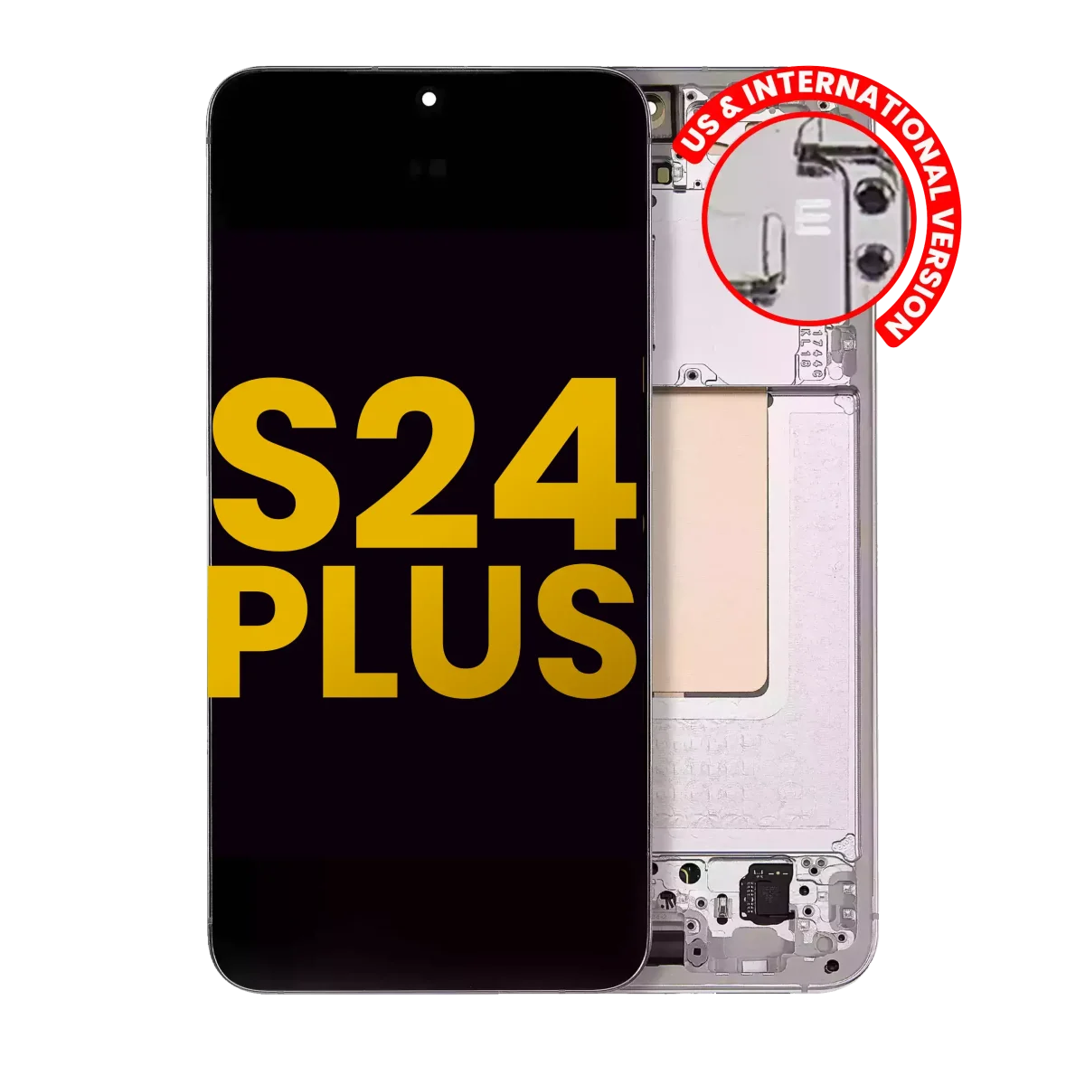 Samsung Galaxy S24 Plus İle Uyumlu İçin Çerçeveli ekran 5G - Orijinal (Mermer Grisi)  Orijinal Ekranı