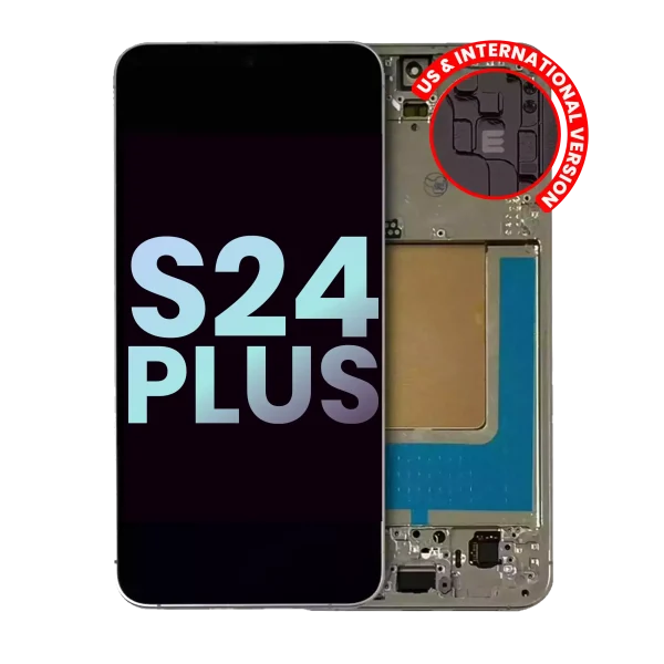 Samsung Galaxy S24 Plus İle Uyumlu İçin Çerçeveli ekran 5G - (Servis Paketi) (Amber Sarısı)  Orijinal Ekranı