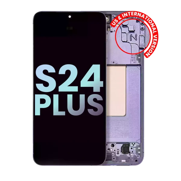 Samsung Galaxy S24 Plus İle Uyumlu İçin Çerçeveli ekran 5G - (Servis Paketi) (Kobalt Menekşe)  Orijinal Ekranı