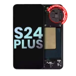 Samsung Galaxy S24 Plus İle Uyumlu İçin Çerçeveli ekran 5G - (Servis Paketi) (Onyx Siyah)  Orijinal Ekranı