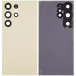 Samsung Galaxy S24 Ultra İle Uyumlu 5G Arka Kapak Camı Kamera Lensiyle  (Aftermarket Plus) (Titanyum Sarısı) - Görsel 2
