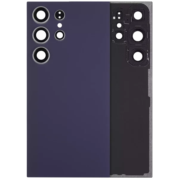 Samsung Galaxy S24 Ultra İle Uyumlu 5G Arka Kapak Camı Kamera Lensli  (Titanyum Menekşe)