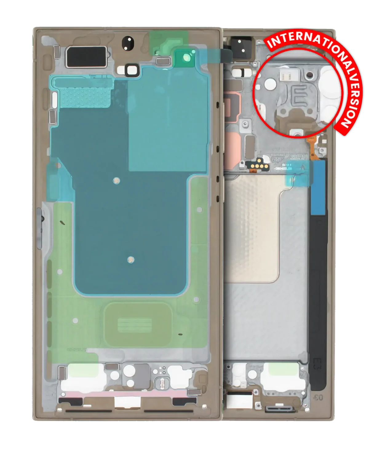 Samsung Galaxy S24 Ultra İle Uyumlu 5G Orta Çerçeve Muhafaza (Uluslararası sürüm) (Servis Paketi) (Titanyum Sarısı)