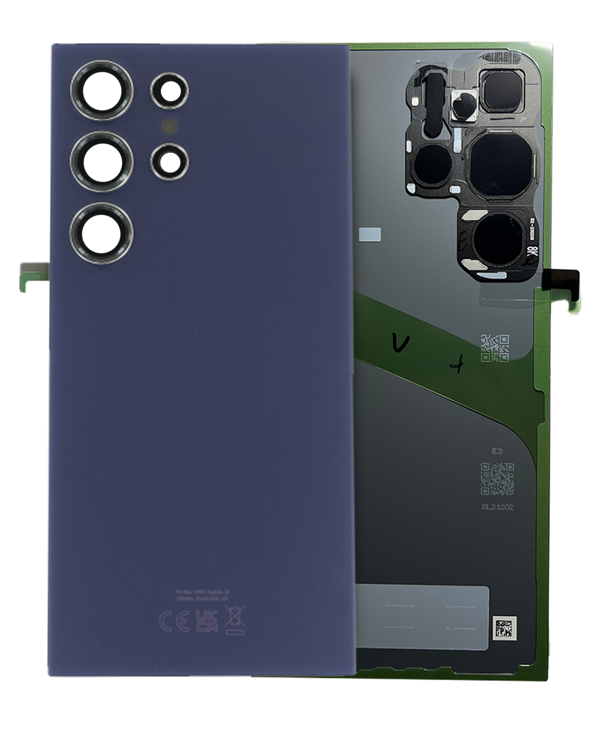 Samsung Galaxy S24 Ultra İle Uyumlu Arka Kapak Camı Kamera Lensiyle (Servis Paketi) (Titanyum Menekşe)