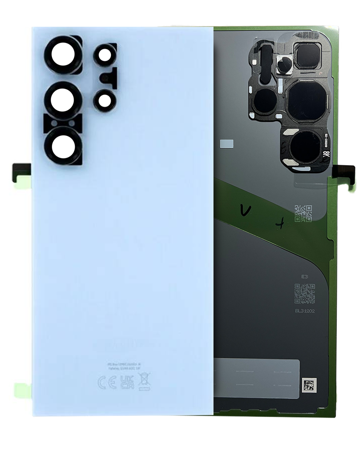 Samsung Galaxy S24 Ultra İle Uyumlu Arka Kapak Camı Kamera Lensiyle Uyumlu (Servis Paketi) (Titanyum Mavisi)