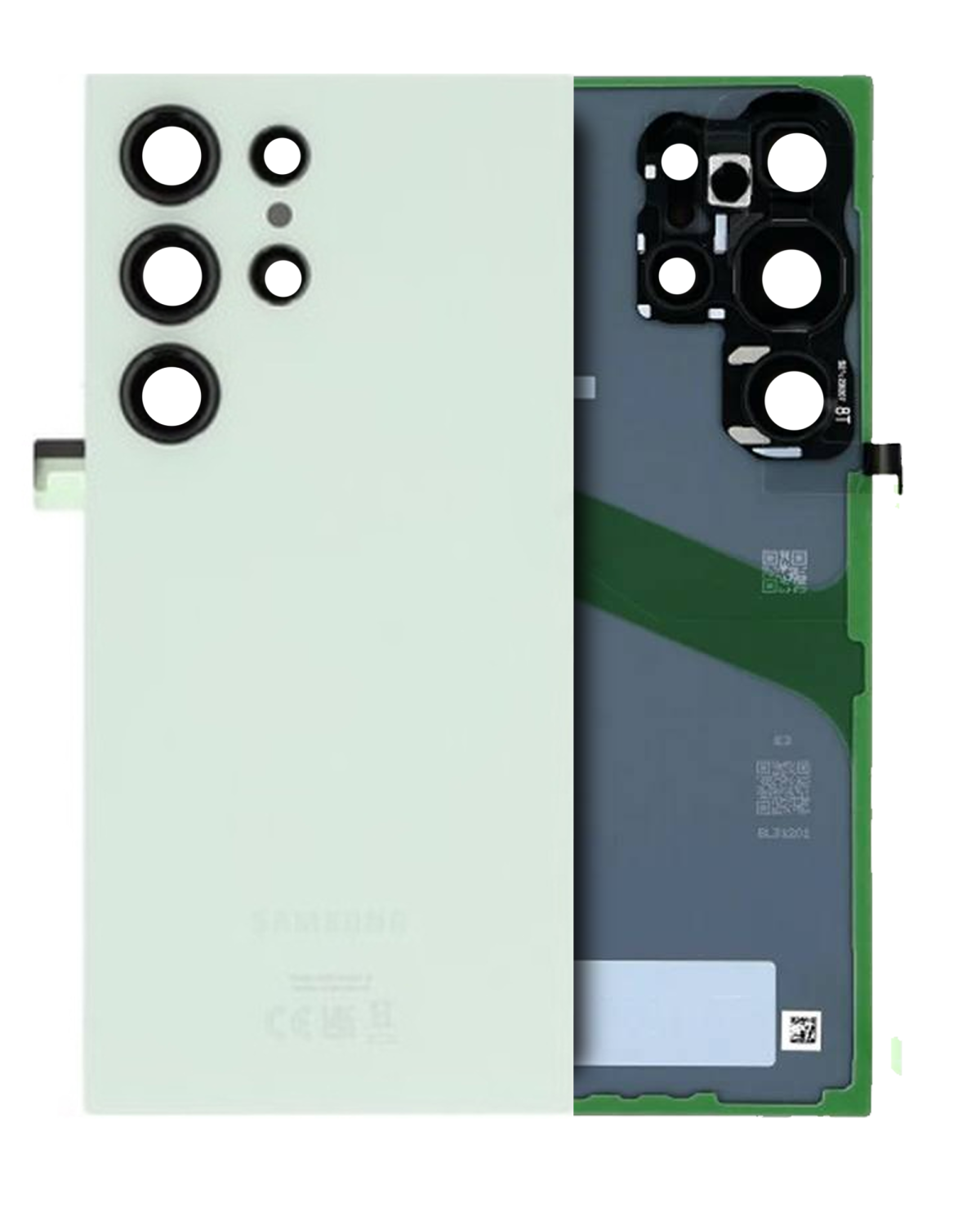 Samsung Galaxy S24 Ultra İle Uyumlu Arka Kapak Camı Kamera Lensiyle Uyumlu (Servis Paketi) (Titanyum Yeşili)