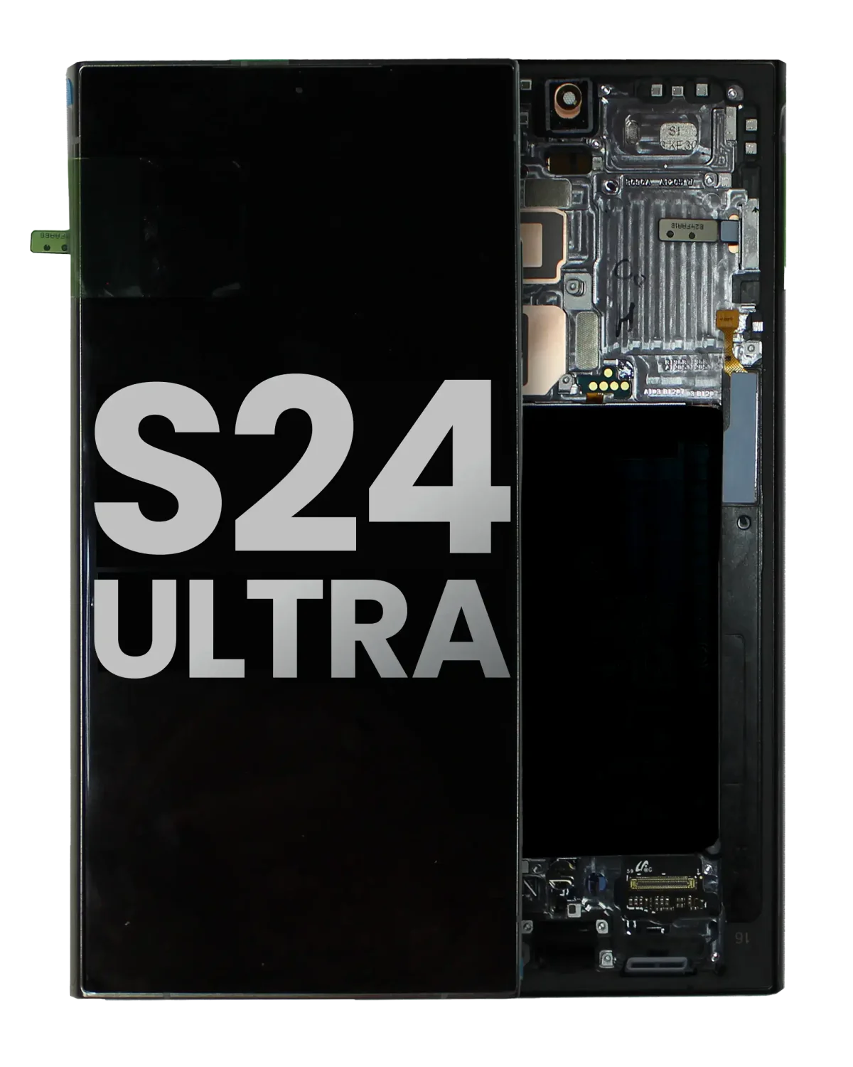 Samsung Galaxy S24 Ultra İle Uyumlu Çerçeveli ekran Orijinal Ekranı (Titanyum Siyahı)