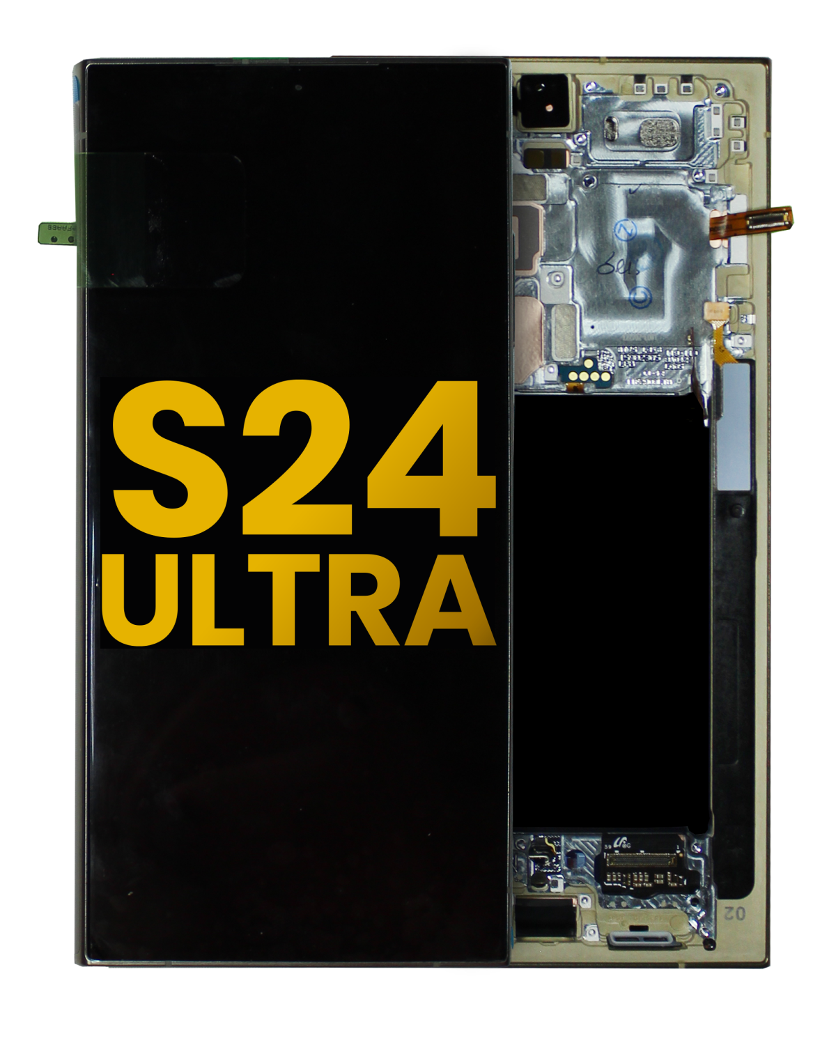 Samsung Galaxy S24 Ultra İle Uyumlu İçin Çerçeveli ekran Orijinal (Titanyum Sarı)  Orijinal Ekranı