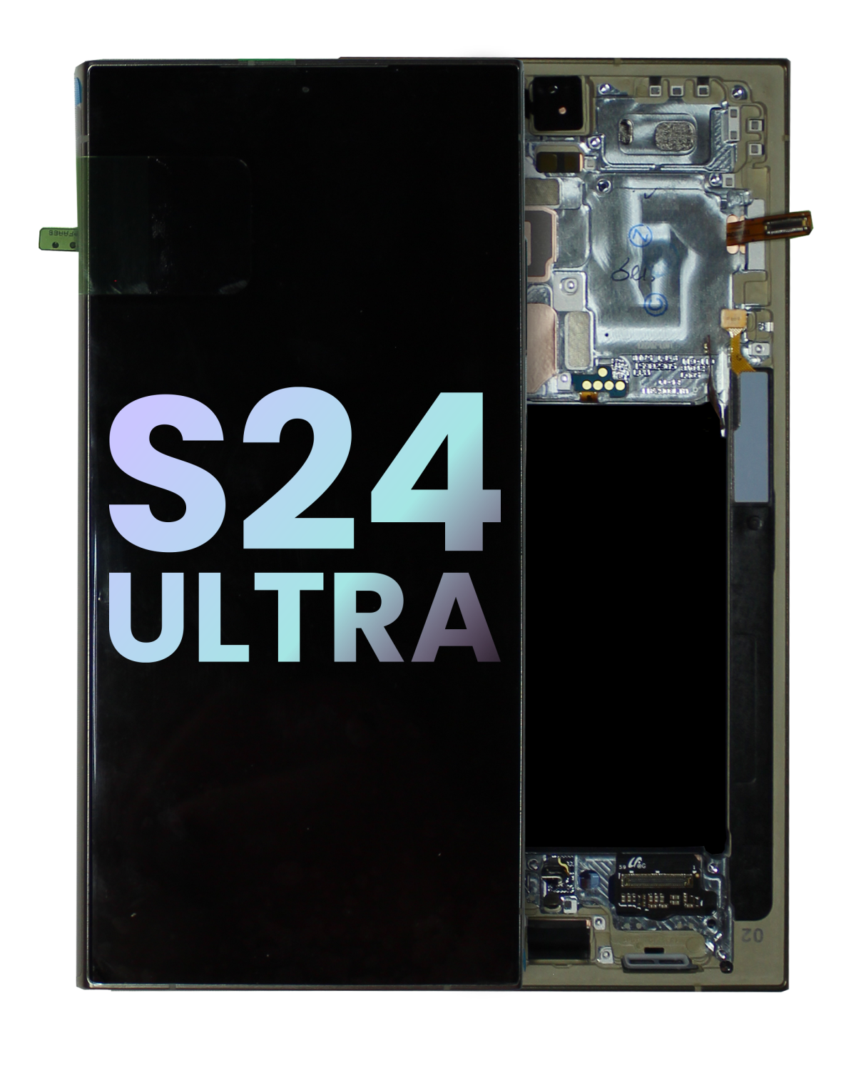 Samsung Galaxy S24 Ultra İle Uyumlu İçin Çerçeveli ekran (Service Pack) (Titanyum Sarı)  Orijinal Ekranı Uyumlu