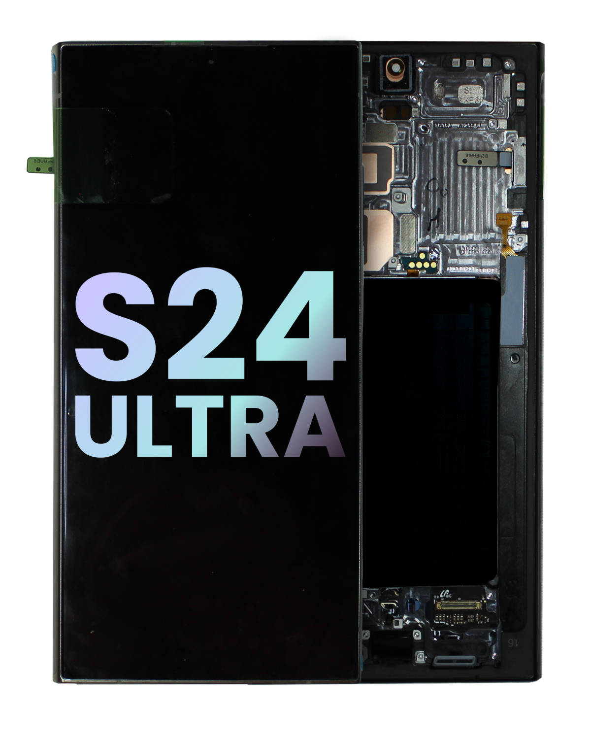 Samsung Galaxy S24 Ultra İle Uyumlu İçin Çerçeveli ekran (Service Pack) (Titanyum Siyah)  Orijinal Ekranı Uyumlu