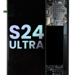 Samsung Galaxy S24 Ultra İle Uyumlu İçin Çerçeveli ekran (Service Pack) (Titanyum Siyah)  Orijinal Ekranı Uyumlu