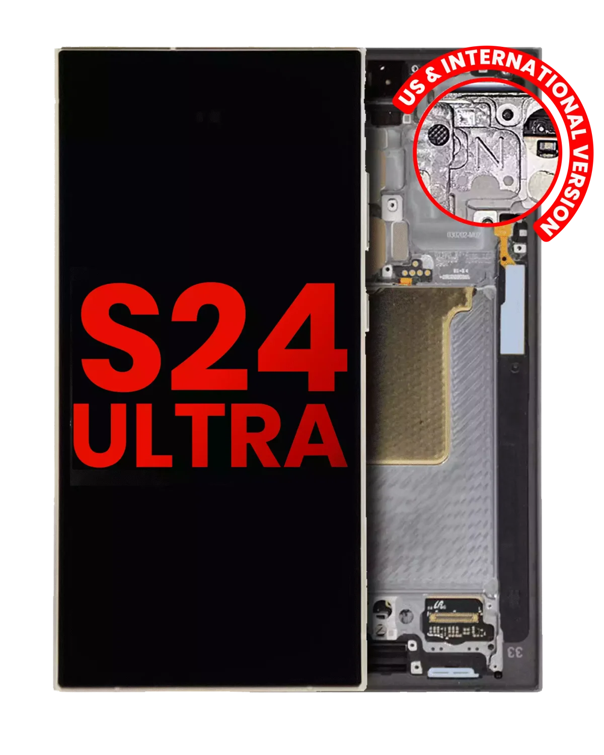 Samsung Galaxy S24 Ultra İle Uyumlu İçin Çerçeveli ekran - (Titanyum Siyah)  Orijinal Ekranı