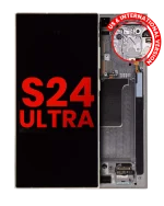 Samsung Galaxy S24 Ultra İle Uyumlu - (Titanyum Gri) Çerçeveli ekran Orijinal Ekranı