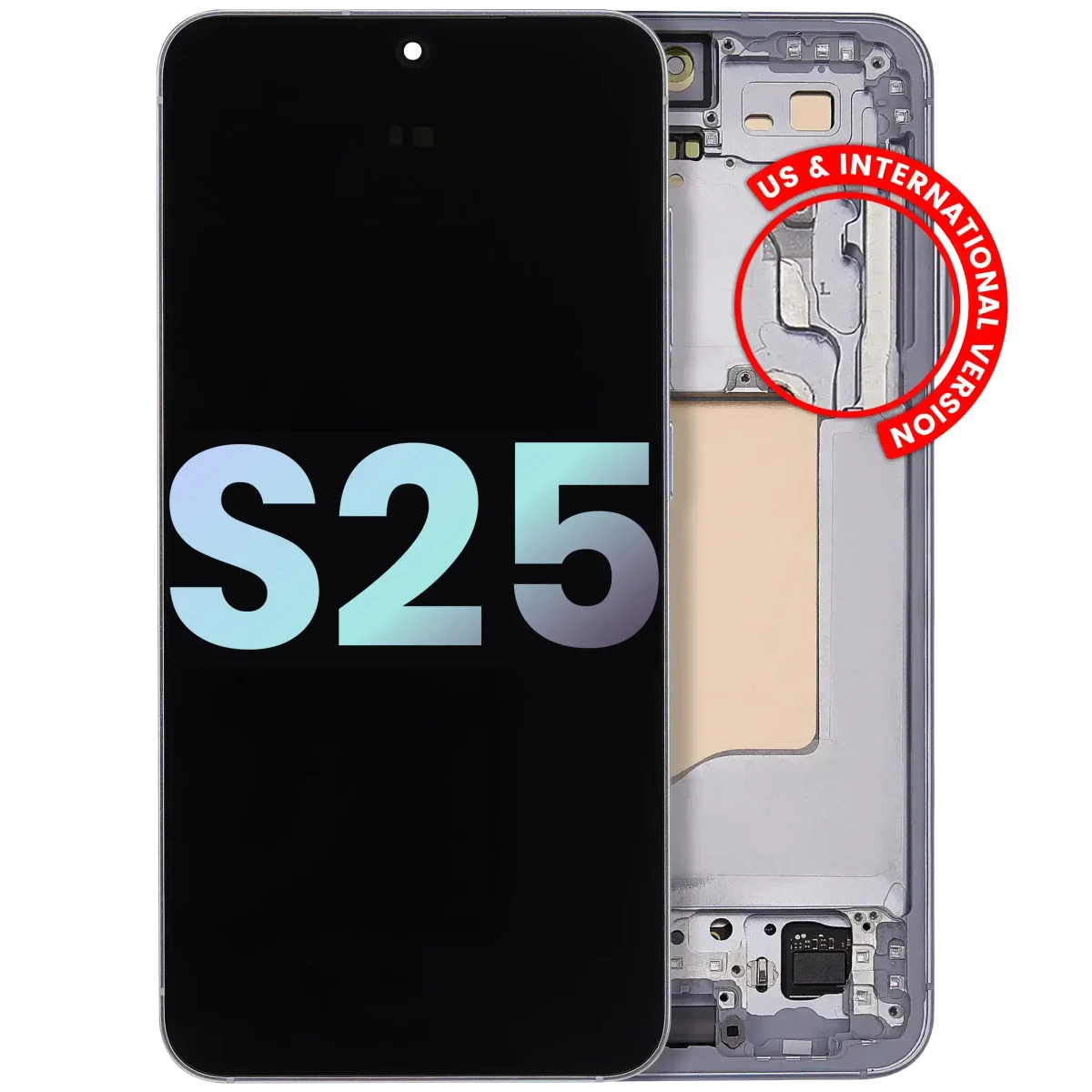 Samsung Galaxy S25 İle Uyumlu Çerçeveli Ekran Dokunmatik Ekran Orijinal Ekranı (Servis Paketi)(Buz Mavisi)