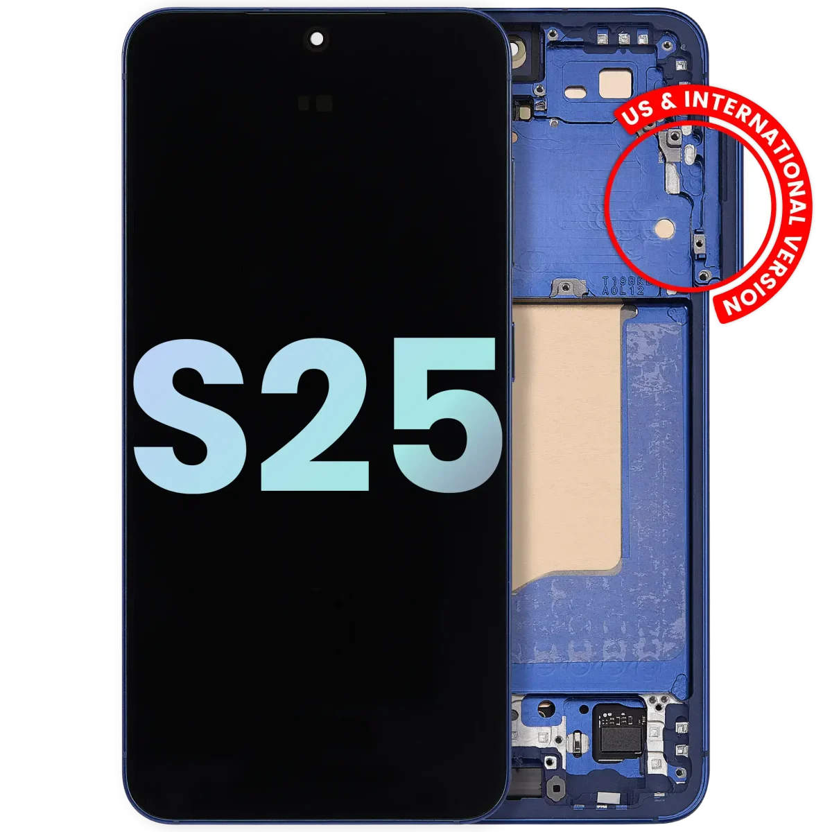 Samsung Galaxy S25 İle Uyumlu Çerçeveli Ekran Dokunmatik Ekran Orijinal Ekranı (Servis Paketi)(Donanma)