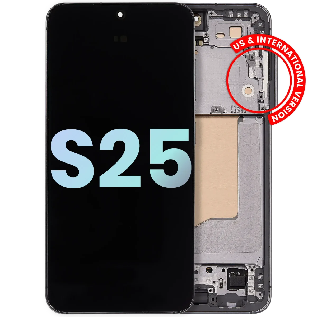 Samsung Galaxy S25 İle Uyumlu Çerçeveli Ekran Dokunmatik Ekran Orijinal Ekranı (Servis Paketi)(Gümüş Gölge)