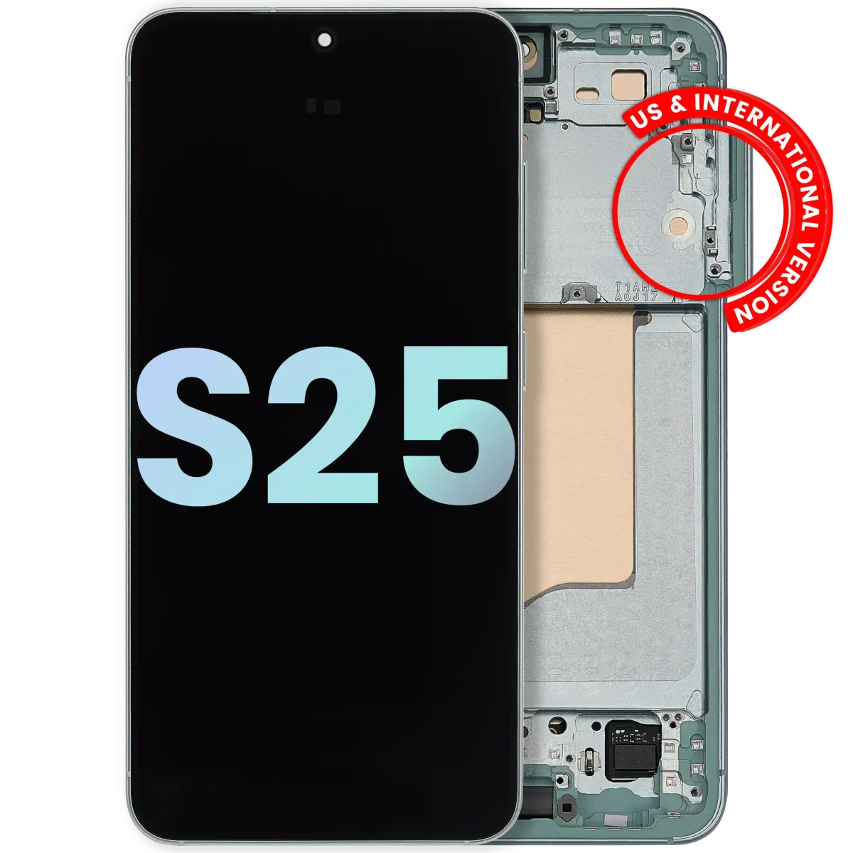 Samsung Galaxy S25 İle Uyumlu Çerçeveli Ekran Dokunmatik Ekran Orijinal Ekranı (Servis Paketi)(Nane)