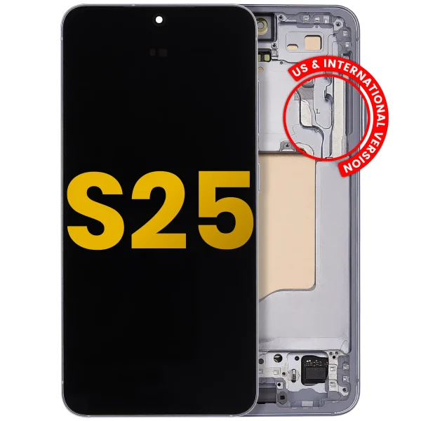 Samsung Galaxy S25 İle Uyumlu Çerçeveli Ekran Dokunmatik Ekran Orijinal(Buz Mavisi)