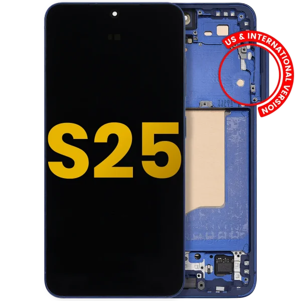 Samsung Galaxy S25 İle Uyumlu Çerçeveli Ekran Dokunmatik Ekran Orijinal(Donanma)