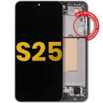 Samsung Galaxy S25 İle Uyumlu Çerçeveli Ekran Dokunmatik Ekran Orijinal(Gümüş Gölge)