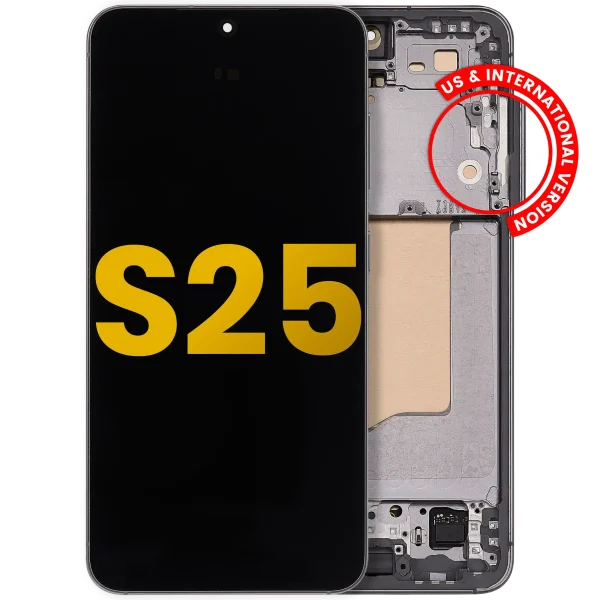 Samsung Galaxy S25 İle Uyumlu Çerçeveli Ekran Dokunmatik Ekran Orijinal(Gümüş Gölge)