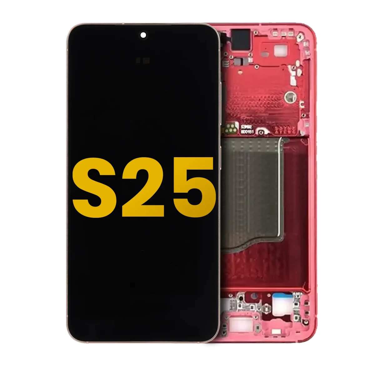 Samsung Galaxy S25 İle Uyumlu Çerçeveli Ekran Dokunmatik Ekran Orijinal(Mercan Kırmızısı)