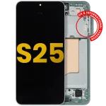 Samsung Galaxy S25 İle Uyumlu Çerçeveli Ekran Dokunmatik Ekran Orijinal(Nane)