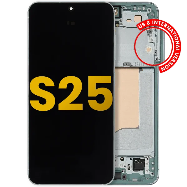 Samsung Galaxy S25 İle Uyumlu Çerçeveli Ekran Dokunmatik Ekran Orijinal(Nane)