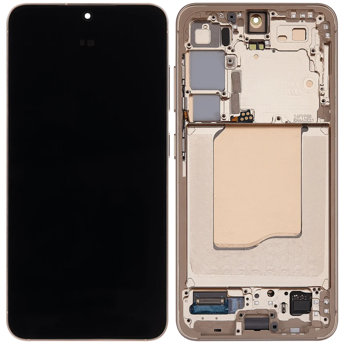 Samsung Galaxy S25 İle Uyumlu Çerçeveli Ekran Dokunmatik Ekran Orijinal(Pembe Altın) - Görsel 2