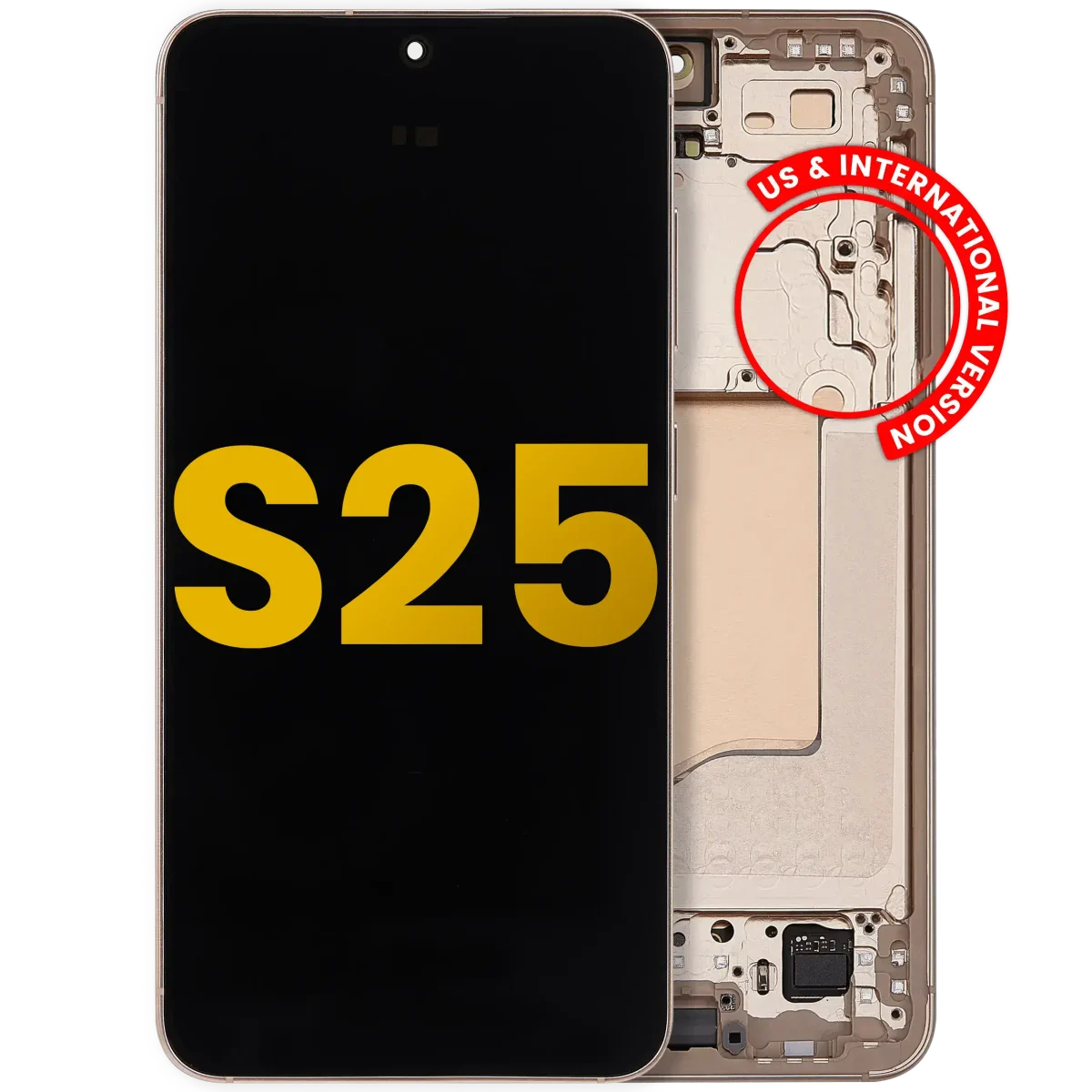 Samsung Galaxy S25 İle Uyumlu Çerçeveli Ekran Dokunmatik Ekran Orijinal(Pembe Altın) - Görsel 3