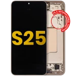 Samsung Galaxy S25 İle Uyumlu Çerçeveli Ekran Dokunmatik Ekran Orijinal(Pembe Altın) - Görsel 3