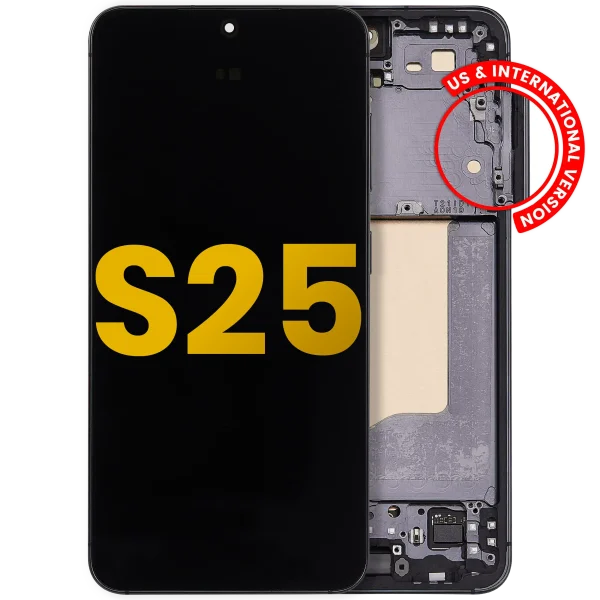 Samsung Galaxy S25 İle Uyumlu Çerçeveli Ekran Dokunmatik Orijinal Ekranı Orijinal(MaviáSiyah)
