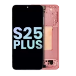 Samsung Galaxy S25 Plus İle Uyumlu 5G - (Servis Paketi) (Mercan Kırmızısı) Çerçeveli ekran Orijinal Ekranı