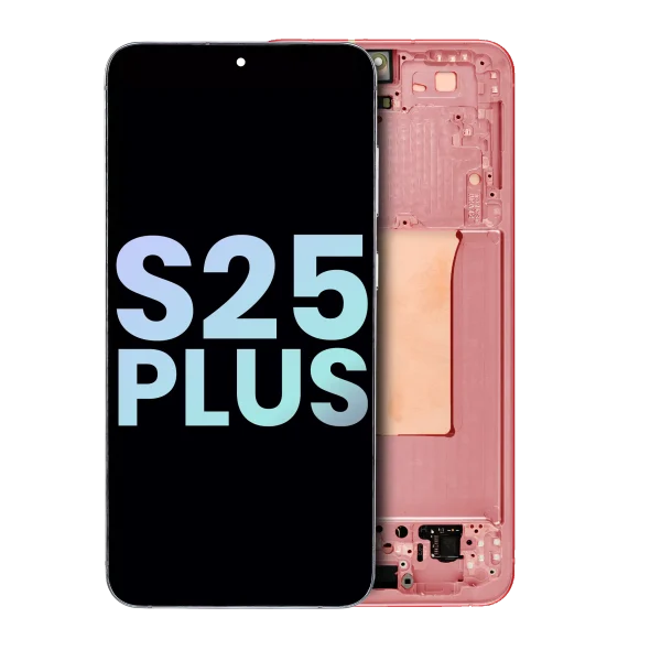 Samsung Galaxy S25 Plus İle Uyumlu 5G - (Servis Paketi) (Mercan Kırmızısı) Çerçeveli ekran Orijinal Ekranı