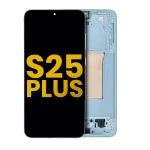 Samsung Galaxy S25 Plus İle Uyumlu İçin Çerçeveli ekran 5G - Orijinal (Buz Mavisi)  Orijinal Ekranı
