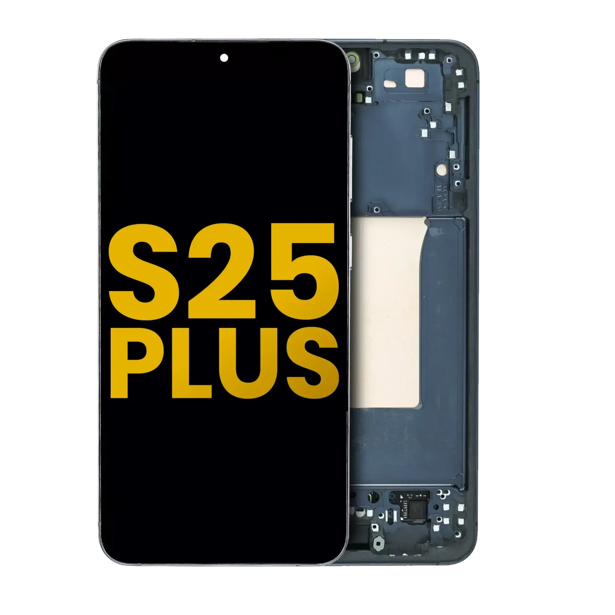 Samsung Galaxy S25 Plus İle Uyumlu İçin Çerçeveli ekran 5G - Orijinal (Mavi Siyah)  Orijinal Ekranı