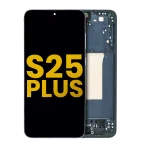 Samsung Galaxy S25 Plus İle Uyumlu İçin Çerçeveli ekran 5G - Orijinal (Mavi Siyah)  Orijinal Ekranı