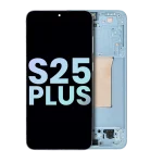 Samsung Galaxy S25 Plus İle Uyumlu İçin Çerçeveli ekran 5G - (Servis Paketi) (Buz Mavisi)  Orijinal Ekranı