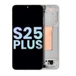Samsung Galaxy S25 Plus İle Uyumlu İçin Çerçeveli ekran 5G - (Servis Paketi) (Gümüş Gölge)  Orijinal Ekranı Uyumlu