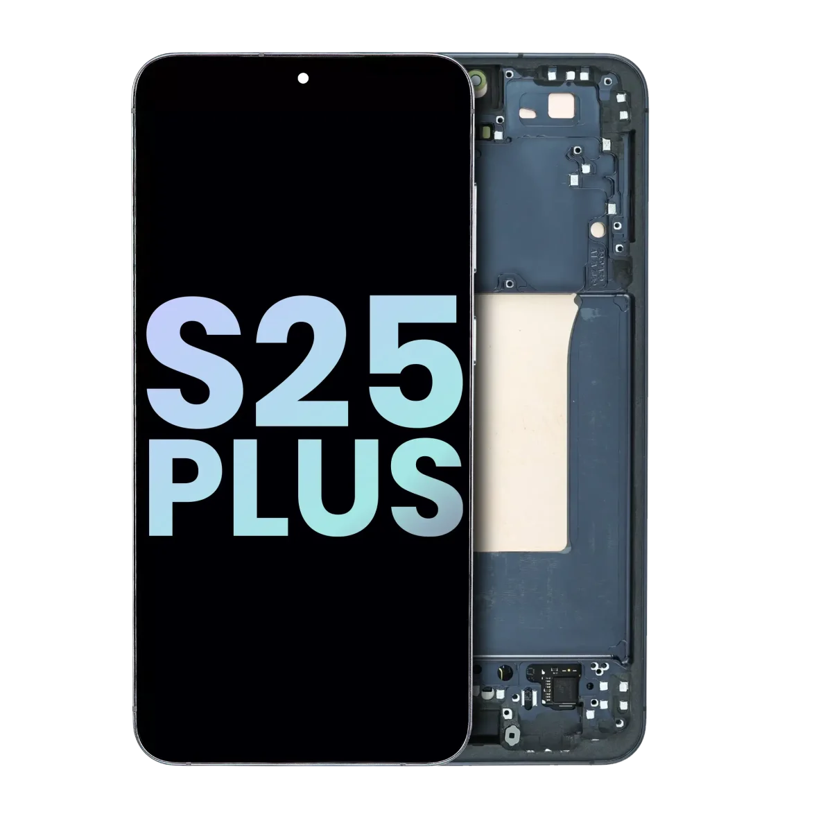 Samsung Galaxy S25 Plus İle Uyumlu İçin Çerçeveli ekran 5G - (Servis Paketi) (Mavi Siyah)  Orijinal Ekranı